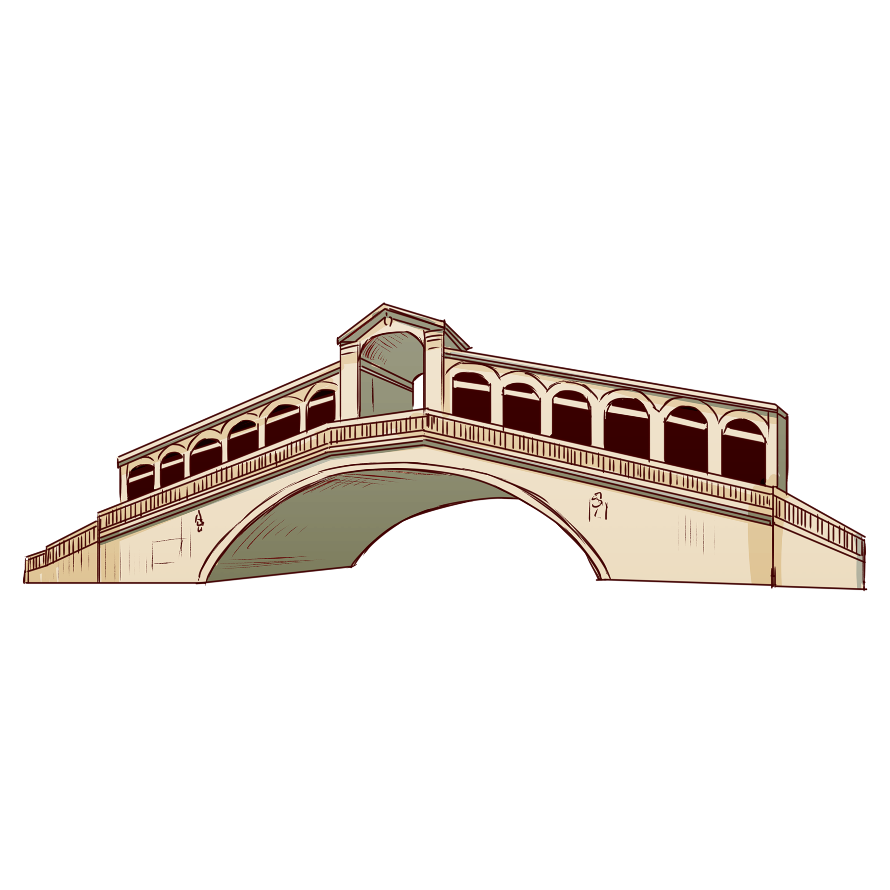 リアルト橋のイラスト フリーイラスト素材 ガガフリー