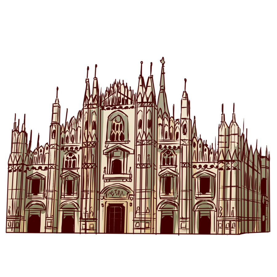 ミラノ大聖堂のイラスト フリーイラスト素材 ガガフリー