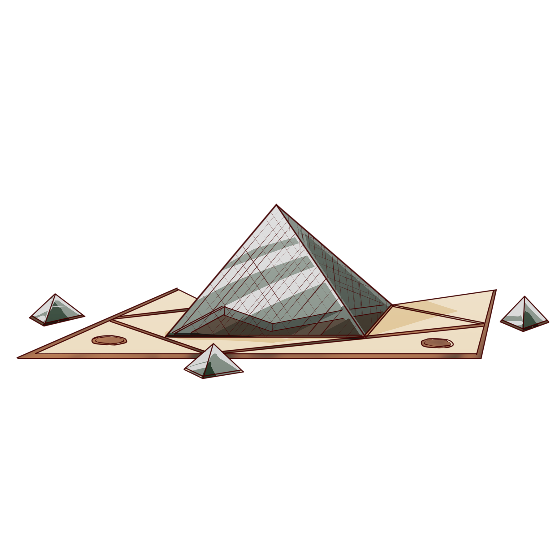 ルーブル ピラミッドのイラスト フリーイラスト素材 ガガフリー