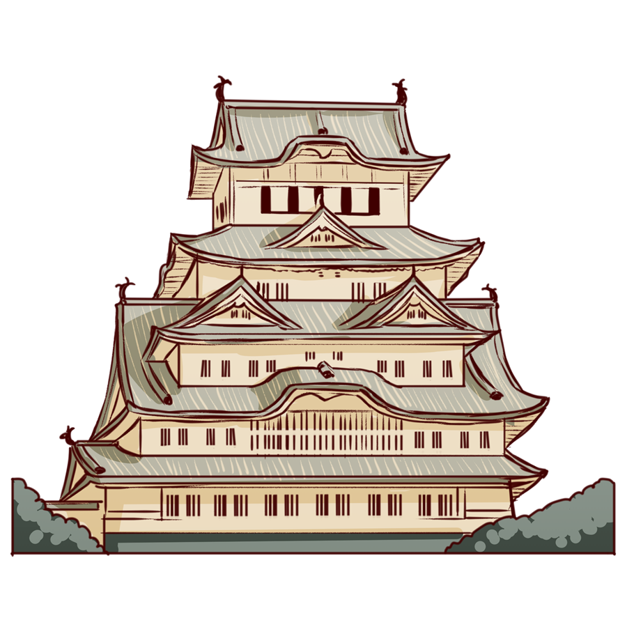 姫路城のイラスト | フリーイラスト素材 ガガフリー