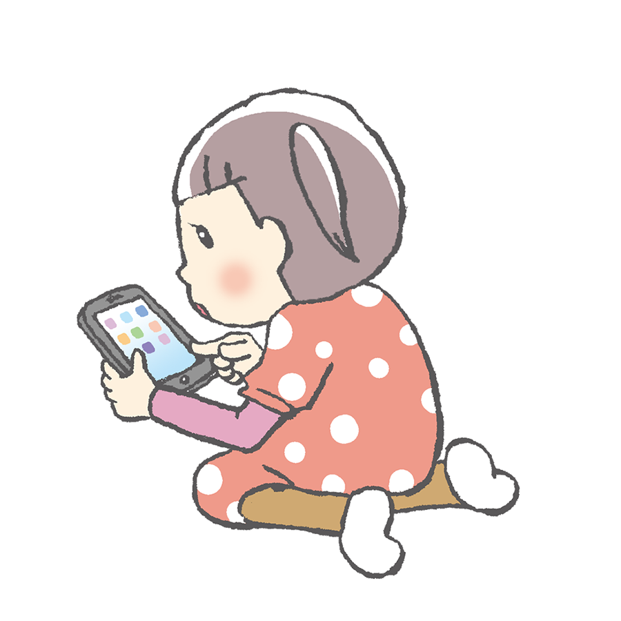 スマホをあやつる子どものイラスト フリーイラスト素材 ガガフリー