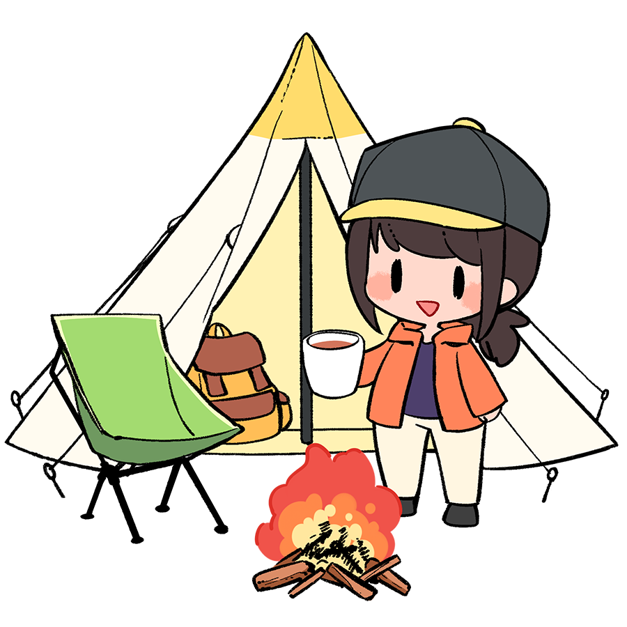 行楽、テント、たき火